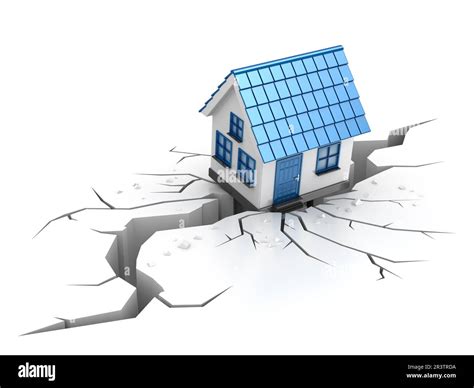 The house has failed in a crack during earthquake Stock Photo - Alamy