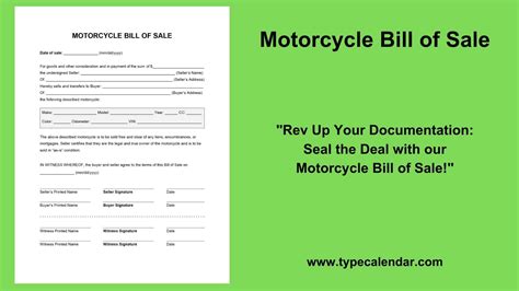 Free Printable Motorcycle Bill Of Sale Templates [PDF, Word]