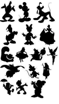 classic disney character silhouettes - Google Search | Disney silhouettes, Free disney svg ...