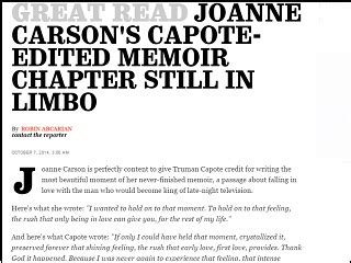 A Joanne Carson Footnote