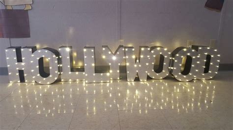 Cardboard Hollywood sign with LED Christmas lights | Led christmas ...