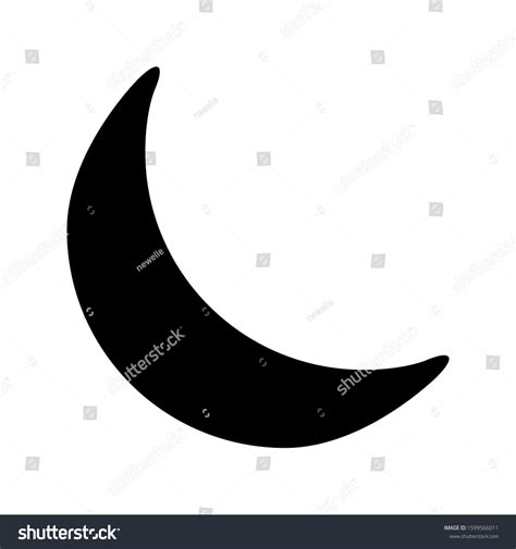 Crescent Moon Silhouette Vector Symbol Icon Stock Vector (Royalty Free ...