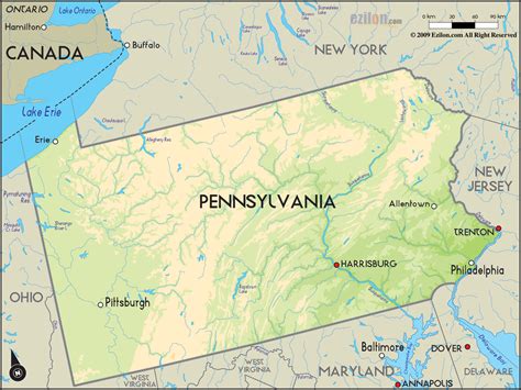 Physical Map Of Pennsylvania Stock Photo Alamy - vrogue.co