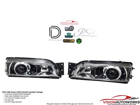 Nissan 240SX - 2.5" Bi-LED, Iris shrouds, New headlight lens ...