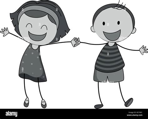 Boy and girl holding hands illustration Stock Vector Image & Art - Alamy