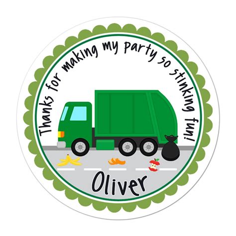 Personalized Garbage Truck Stickers Garbage Truck Stickers, Garbage Birthday Party, Garbage ...