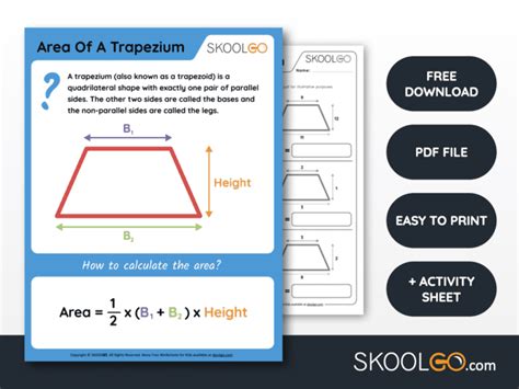 Area of a Trapezium - Free Worksheet for Kids - SKOOLGO