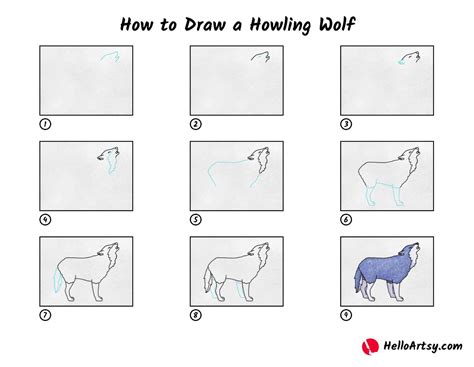 How to Draw a Howling Wolf - HelloArtsy