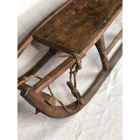 Antique Wooden Snow Sled | Chairish