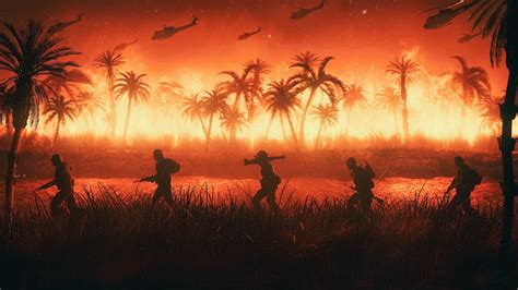 Download wallpaper 2048x1152 vietnam, soldiers, night, battle ...