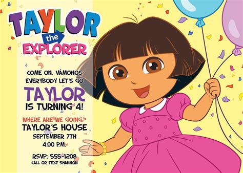 Dora the Explorer Birthday Party Invitation