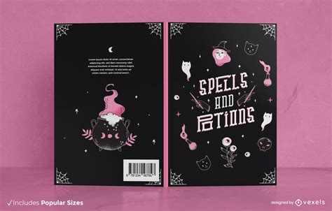 Spells And Potions Book Cover Design Vector Download