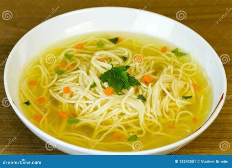 Noodle Soup In White Bowl Stock Image - Image: 13243551