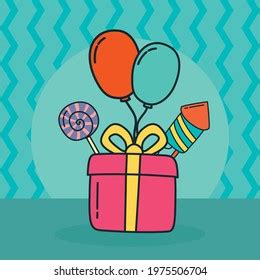 Happy Birthday Gift Balloons Stock Vector (Royalty Free) 1975506704 ...
