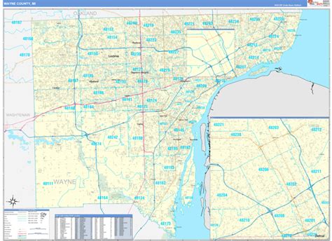 Wayne Michigan Zip Code Map - Gisele Ermentrude