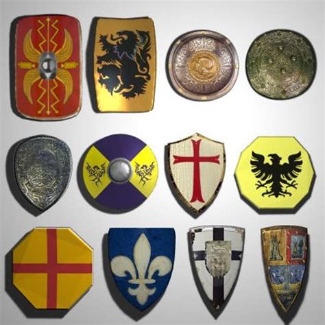 3d model medieval shields