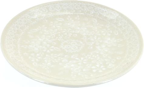 Amazon.com: Blue Rose Polish Pottery White Lace Dessert Plate: Home ...