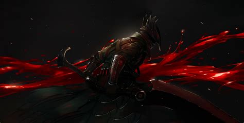 1600x900 resolution | animated killer character, knight, blood, sword ...