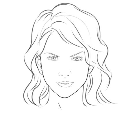 Female Face Drawing Template at GetDrawings | Free download