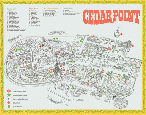 Pin on Cedar Point, Brochures, Information, Map | Theme park map, Cedar ...