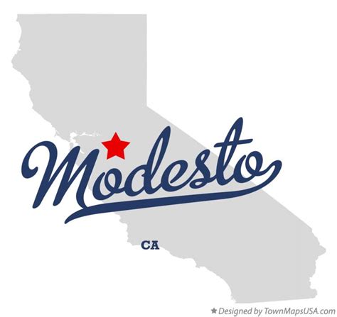 Map of Modesto, CA, California