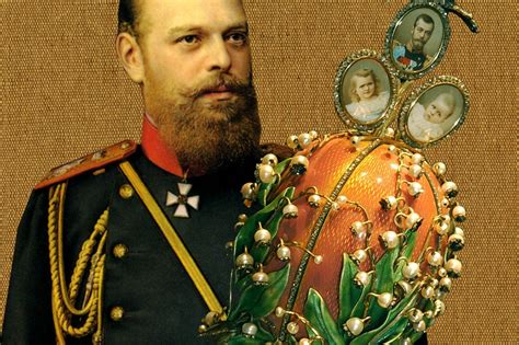 a man in uniform holding an ornately decorated egg