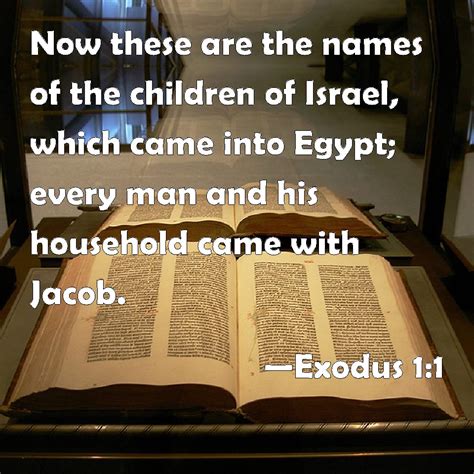 Exodus 1:1 Now these are the names of the children of Israel, which came into Egypt; every man ...