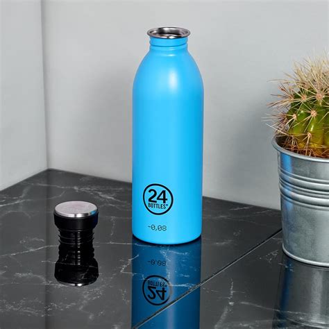 24 Bottles Urban Bottle Lagoon Blue Satin 500ml | END.