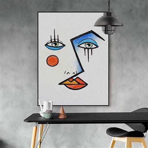 Modern Abstract Face Canvas Art Prints for Sale | Modern art pictures, Wall art living room ...