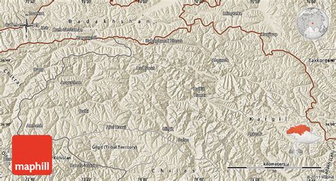 Shaded Relief Map of Gilgit