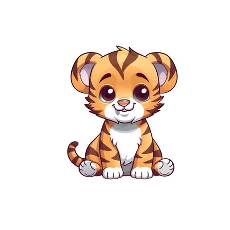 Premium Vector | Cute Baby Tiger clipart neutral colors for kids simple drawn childish cute ...