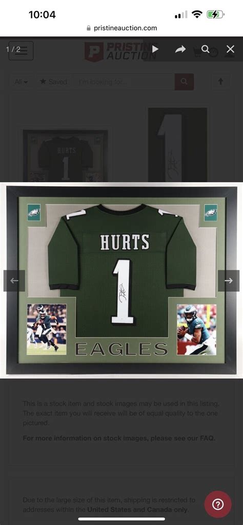 Jalen Hurts Autographed Framed Jersey Signed Eagles PSA | eBay