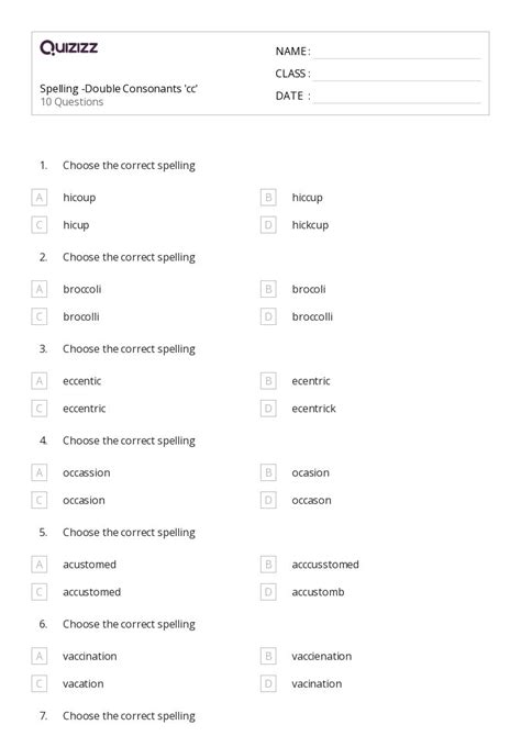 50+ Double Consonants worksheets for 5th Grade on Quizizz | Free & Printable