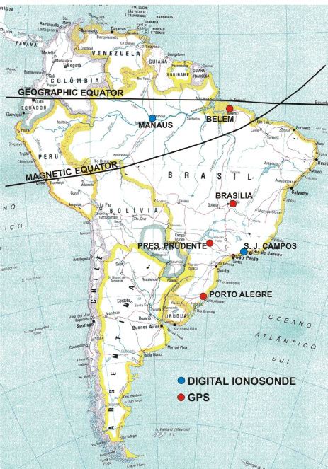 A map of South America showing the locations of the digital | Download Scientific Diagram