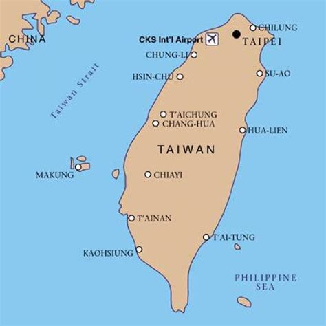 Taiwan airports map - Taiwan international airport map (Eastern Asia ...