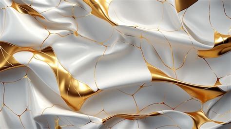 Premium AI Image | beautiful gold and white textured fabric wall paper