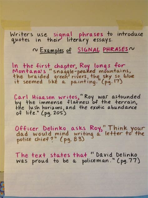 Signal phrase chart (introducing quotes) | Essay writing skills ...