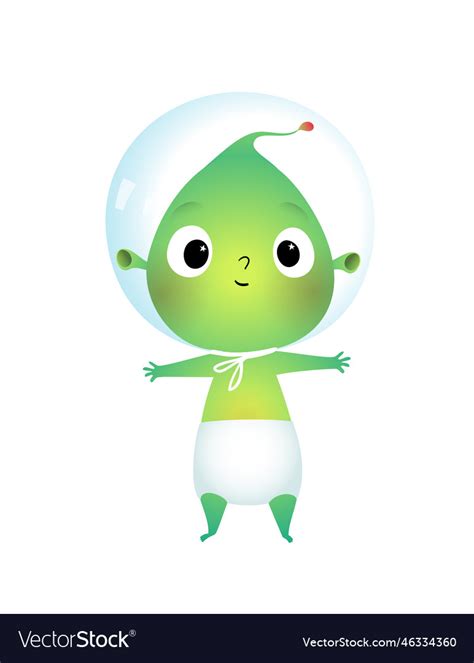 Little baby alien or extraterrestrial toddler Vector Image