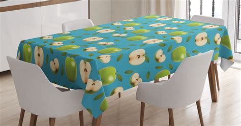 Apple Tablecloth, Fresh Granny Smith Apples Raw Fruit Ornamental ...