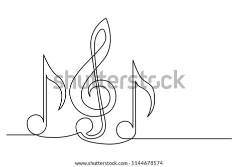 Treble Clef Notes Drawn By Single Stock Vector (Royalty Free ...