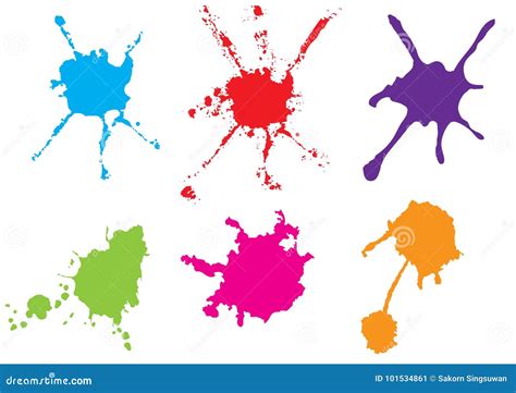 Vector Color Paint Splatter. Paint Splatter Set.Vector Illustration Stock Vector - Illustration ...