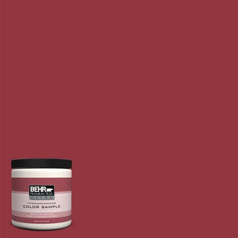 BEHR Premium Plus Ultra 8 oz. #UL100-6 Red Velvet Interior/Exterior Paint Sample-UL100-6 - The ...