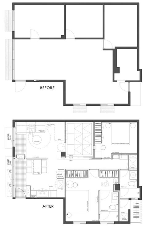 two floor plans for a small apartment