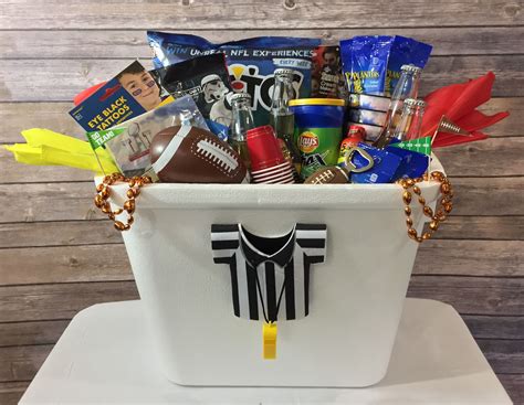 Football Party gift basket by Darling & Dapper! | Game day basket, Football gift baskets ...