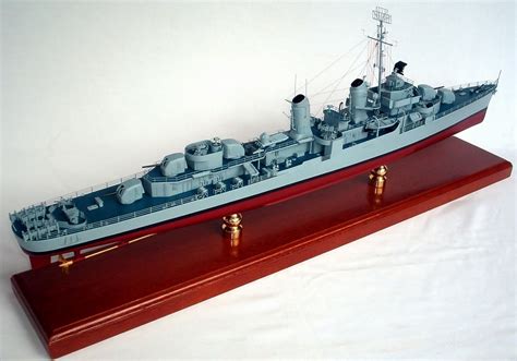 USN Fletcher Class Destroyer - Custom Mahogany Ship Model