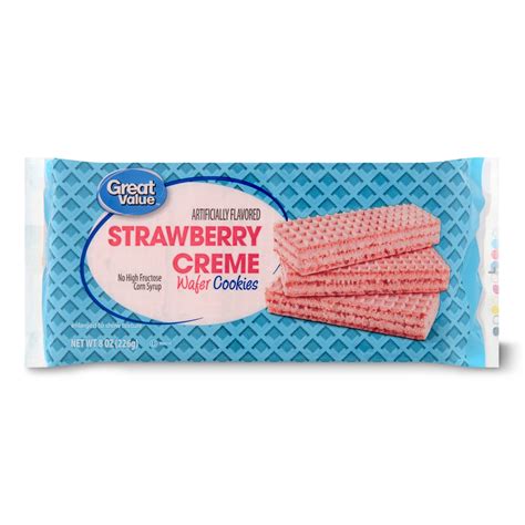 Great Value Strawberry Creme Wafer Cookies, 8 oz - Walmart.com