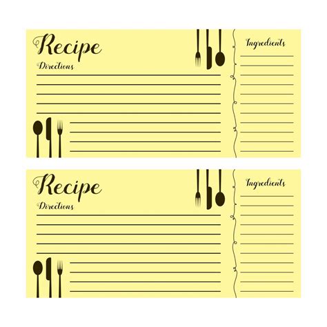 4X6 Recipe Cards Templates Word