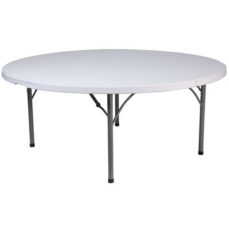 Flash Furniture 5.89-Foot Round Granite White Plastic Folding Table - Walmart.com