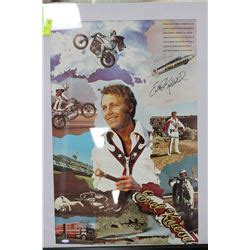 EVIL KNIEVEL SIGNED 22X28 POSTER W/COA