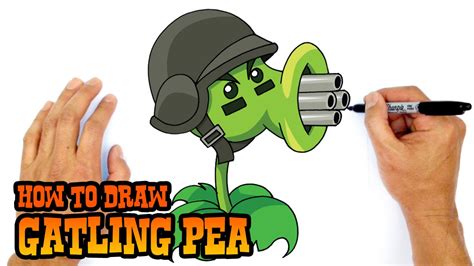 How to Draw Gatling Pea | Plants vs Zombies - YouTube